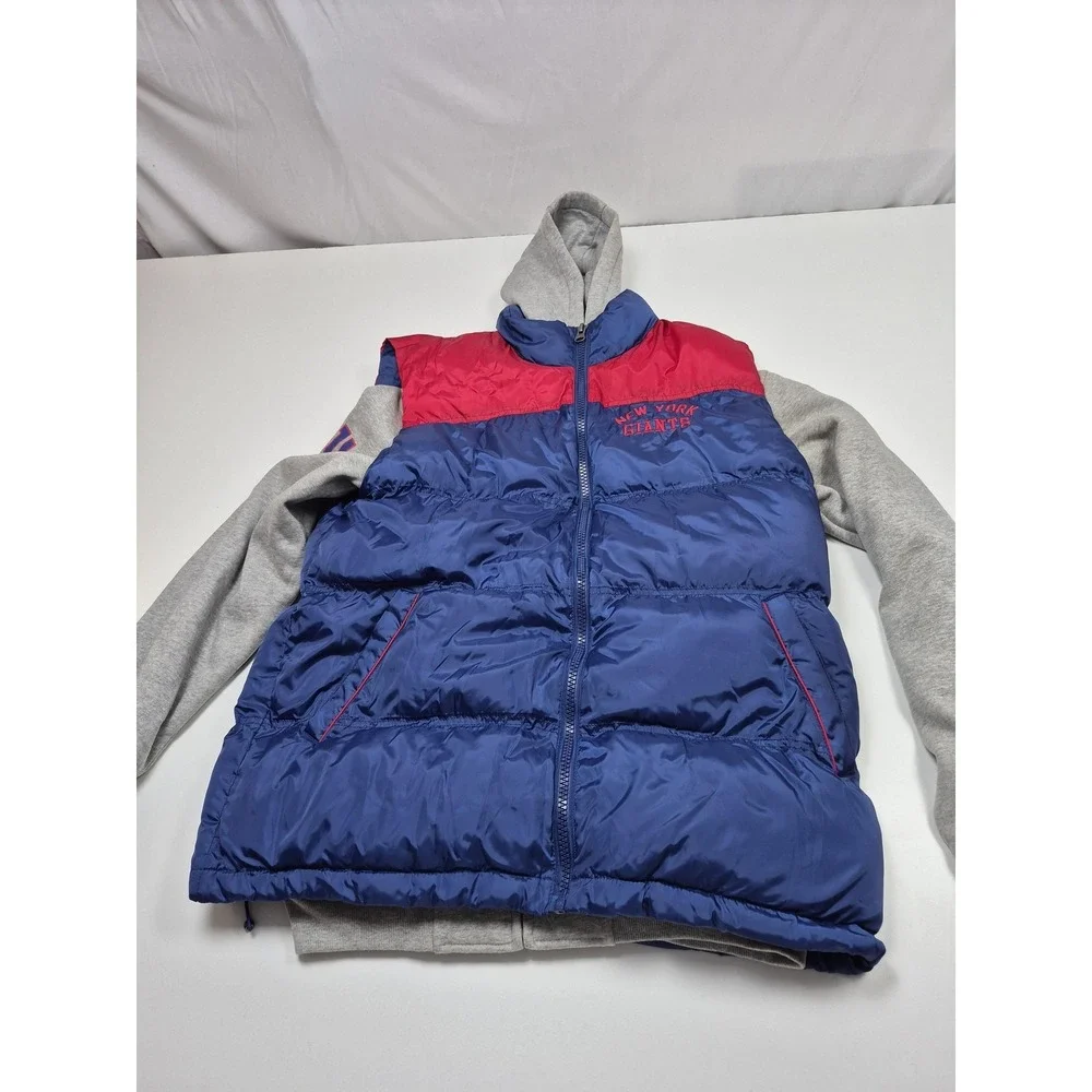 New York Giants Jacket Men's L Blue Red NFL Football Hoodie Puffer NFL NWT